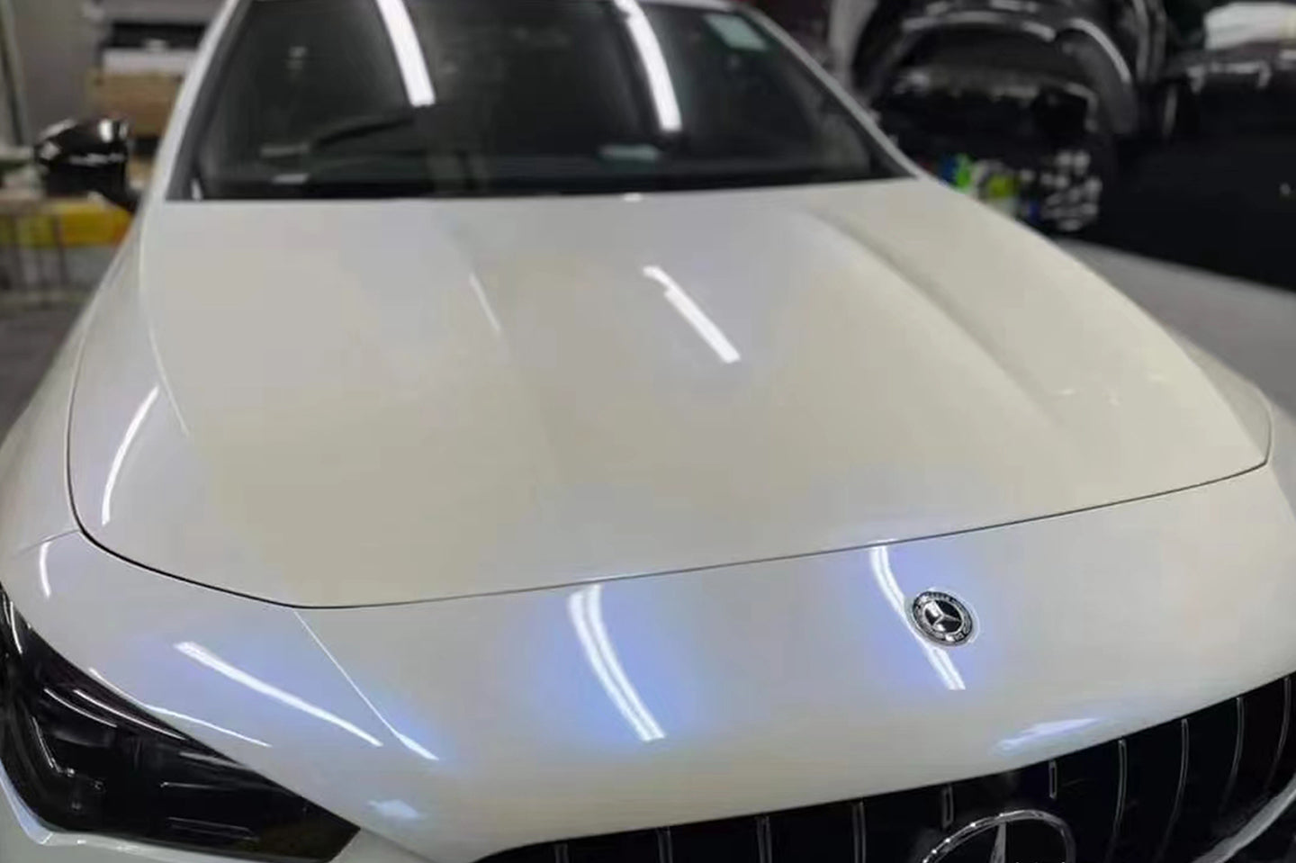Pearl White Turns Blue